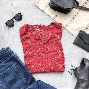 LAST CHANCE Red Flower Blouse